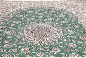 Tappeto Nain 9la Medaglione Floreale Verde Avorio 252x350 Cm