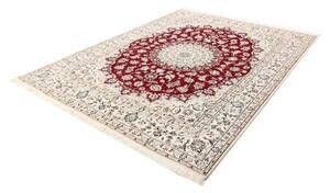 Tappeto Nain 9la Medaglione Floreale Avorio Rosso 207x262 Cm