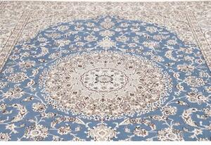 Tappeto Nain 9la Medaglione Floreale Azzurro Avorio 253x347 Cm