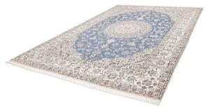 Tappeto Nain 9la Medaglione Floreale Azzurro Avorio 253x347 Cm