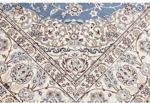 Tappeto Nain 9la Medaglione Floreale Azzurro Avorio 253x347 Cm