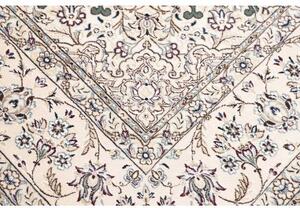 Tappeto Nain 9la Medaglione Floreale Verde Petrolio Avorio Quadrato 251x253 Cm
