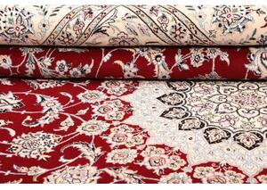 Tappeto Nain 9la Medaglione Floreale Rosso Avorio 250x352 Cm