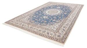 Tappeto Nain 9la Medaglione Floreale Blu Avorio 253x359 Cm