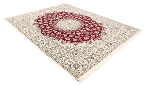 Tappeto Nain 9la Medaglione Floreale Avorio Rosso 207x262 Cm