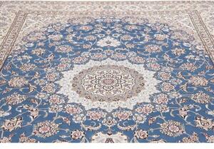Tappeto Nain 9la Medaglione Floreale Blu Avorio 253x359 Cm