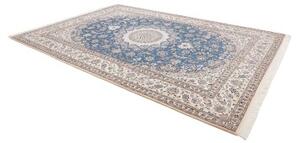 Tappeto Nain 9la Medaglione Floreale Blu Avorio 253x359 Cm