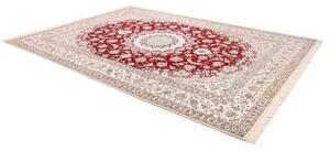 Tappeto Nain 9la Medaglione Floreale Rosso Avorio 250x352 Cm