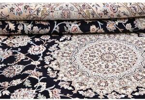Tappeto Nain 9la Medaglione Floreale Blu Scuro Avorio 200x312 Cm