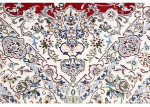 Tappeto Nain 9la Medaglione Floreale Rosso Avorio Quadrato 195x205 Cm