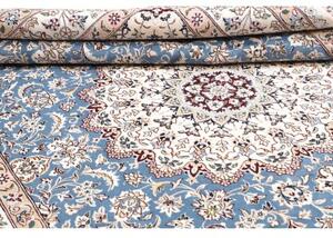 Tappeto Nain 9la Medaglione Floreale Avorio Blu 210x306 Cm