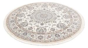 Tappeto Nain 9la Medaglione Floreale Avorio Blu Scuro Rotondo 205x205 Cm