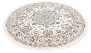 Tappeto Nain 9la Medaglione Floreale Avorio Blu Scuro Rotondo 205x205 Cm