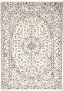 Tappeto Nain 9la Medaglione Floreale Avorio Blu 250x353 Cm
