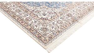 Tappeto Nain 9la Medaglione Floreale Avorio Blu 210x306 Cm