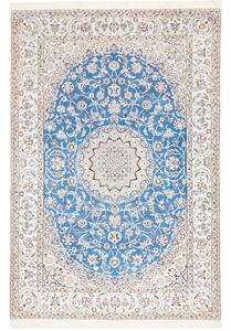 Tappeto Nain 9la Medaglione Floreale Blu Avorio 207x309 Cm