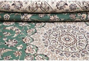 Tappeto Nain 9la Medaglione Floreale Verde Avorio 200x298 Cm
