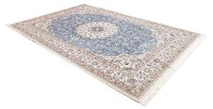 Tappeto Nain 9la Medaglione Floreale Avorio Blu 210x306 Cm