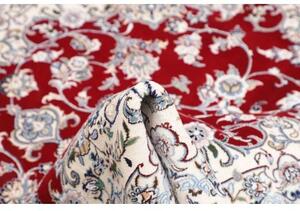 Tappeto Nain 9la Medaglione Floreale Rosso Avorio Quadrato 195x205 Cm