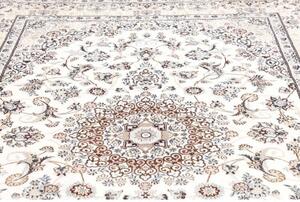 Tappeto Nain 9la Medaglione Floreale Avorio Marrone 202x306 Cm