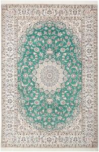 Tappeto Nain 9la Medaglione Floreale Verde Avorio 200x298 Cm