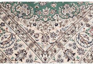 Tappeto Nain 9la Medaglione Floreale Verde Avorio 200x298 Cm