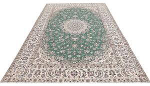Tappeto Nain 9la Medaglione Floreale Verde Avorio 200x298 Cm