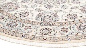 Tappeto Nain 9la Medaglione Floreale Avorio Blu Scuro Rotondo 205x205 Cm
