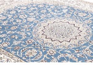 Tappeto Nain 9la Medaglione Floreale Blu Avorio 207x309 Cm