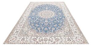 Tappeto Nain 9la Medaglione Floreale Blu Avorio 207x309 Cm