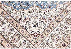 Tappeto Nain 9la Medaglione Floreale Avorio Blu 210x306 Cm