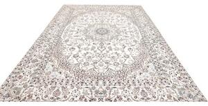Tappeto Nain 9la Medaglione Floreale Avorio Blu 250x353 Cm