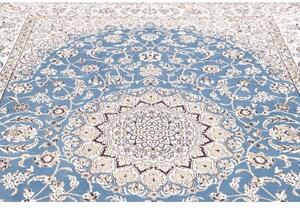 Tappeto Nain 9la Medaglione Floreale Blu Avorio 207x309 Cm