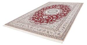 Tappeto Nain 9la Medaglione Floreale Rosso Scuro Avorio 250x358 Cm