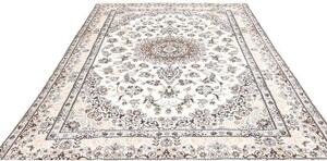 Tappeto Nain 9la Medaglione Floreale Avorio Marrone 202x306 Cm