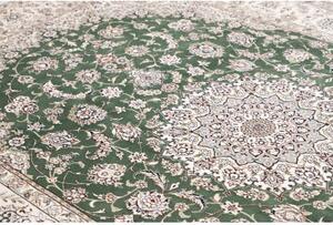 Tappeto Nain 9la Medaglione Floreale Verde Avorio 202x308 Cm