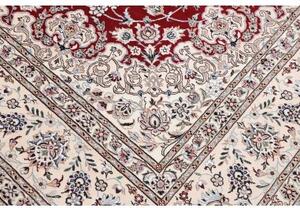 Tappeto Nain 9la Medaglione Floreale Rosso Scuro Avorio 250x358 Cm