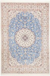 Tappeto Nain 9la Medaglione Floreale Avorio Blu 210x306 Cm