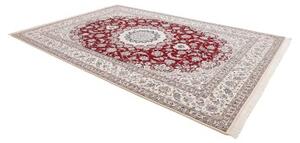 Tappeto Nain 9la Medaglione Floreale Rosso Scuro Avorio 250x358 Cm