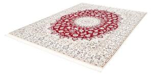 Tappeto Nain 9la Medaglione Floreale Rosso Avorio 208x262 Cm