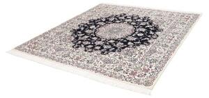Tappeto Nain 9la Medaglione Floreale Blu Scuro Beige Quadrato 197x207 Cm