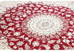 Tappeto Nain 9la Medaglione Floreale Rosso Avorio 208x262 Cm