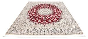 Tappeto Nain 9la Medaglione Floreale Rosso Avorio 208x262 Cm