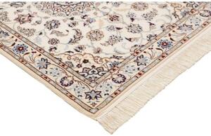 Tappeto Nain 6la Medaglione Floreale Avorio Blu Scuro Corsia 87x412 Cm