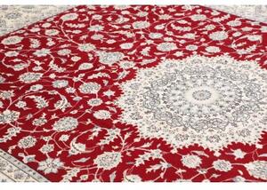 Tappeto Nain 9la Medaglione Floreale Rosso Avorio 250x340 Cm