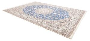 Tappeto Nain 9la Medaglione Floreale Azzurro Avorio 250x358 Cm