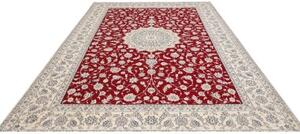 Tappeto Nain 9la Medaglione Floreale Rosso Avorio 250x340 Cm
