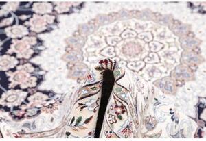 Tappeto Nain 9la Medaglione Floreale Blu Scuro Avorio 250x355 Cm