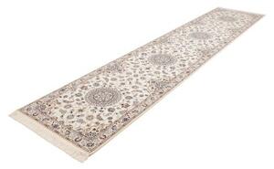 Tappeto Nain 6la Medaglione Floreale Avorio Blu Scuro Corsia 87x412 Cm