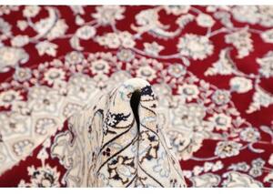 Tappeto Nain 9la Medaglione Floreale Rosso Avorio 208x262 Cm
